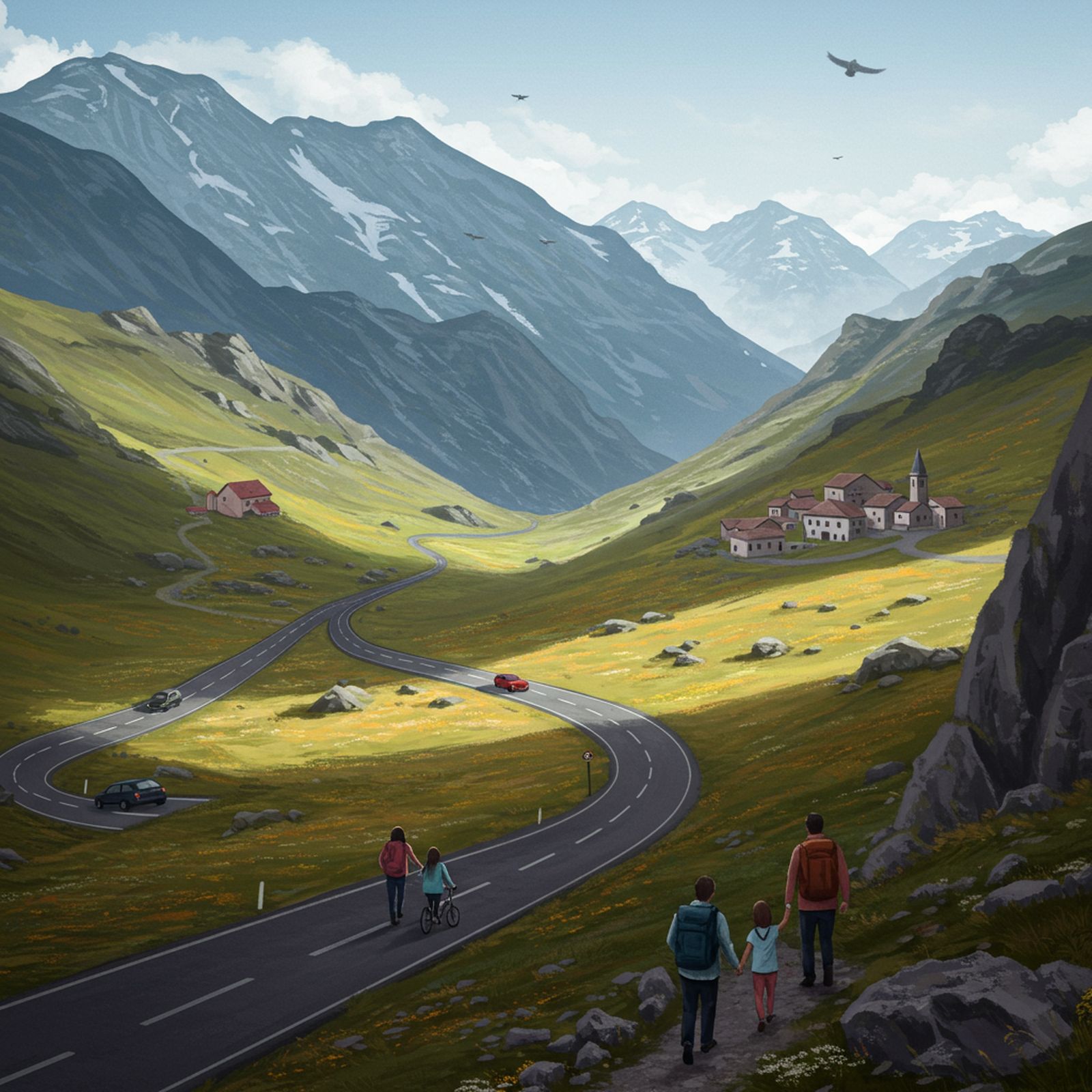 Paisaje de montañas generado por IA