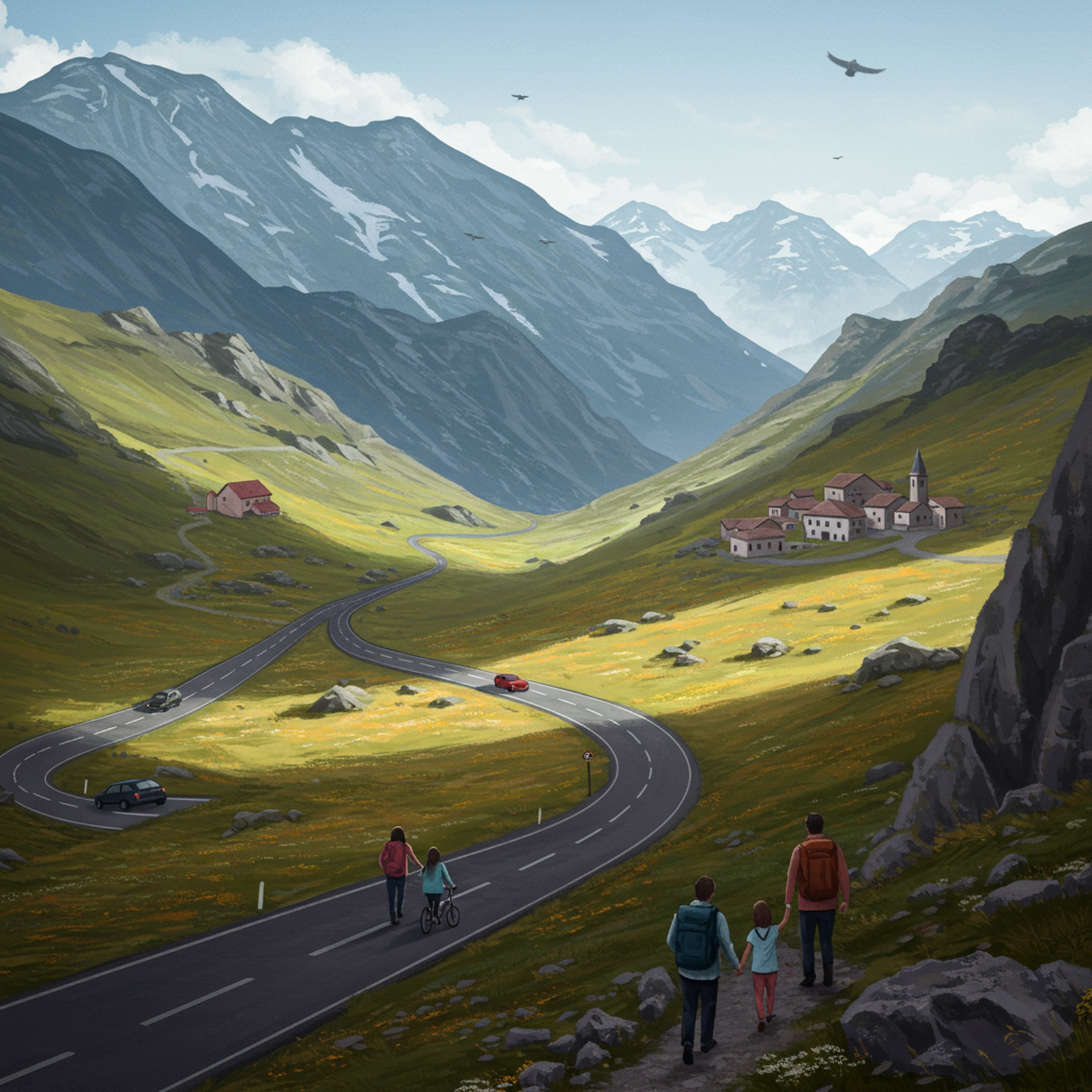 Paisaje de montañas generado por IA